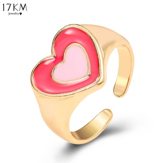 สินค้า เครื่องประดับผู้หญิงแหวนนิ้วมือแฟชั่นรูปหัวใจสีสันสดใส 17 กม.