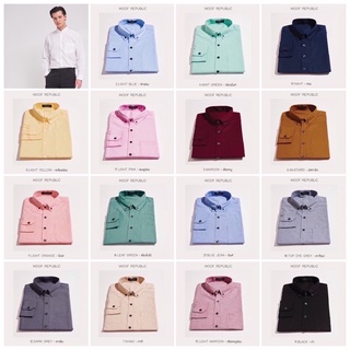 สินค้า เสื้อเชิ้ตคอปกแขนยาว 16สี M-4XL (สีเข้ม )ผ้า Cotton Oxford 💯ราคา 2️⃣0️⃣0️⃣บาท ทรงเสื้อเข้ารูป ใส่ได้ทั้งชายและหญิง