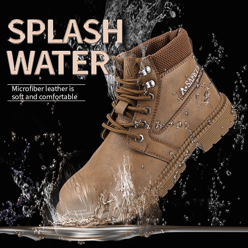 ภาพหน้าปกสินค้ารองเท้าเซฟตี้ แบบข้อสูง กันลื่น ป้องกันน้ำมันและกันน้ำ
