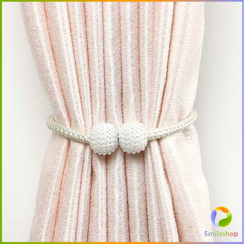 smileshop-เชือกมัดผ้าม่าน-หัวแม่เหล็กสําหรับผูกผ้าม่าน-curtain-tie-buckle