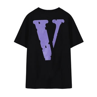 VLONE Couples Cotton Large V Reflective Printing Short-sleeved Round Neck T-shirt Unisex