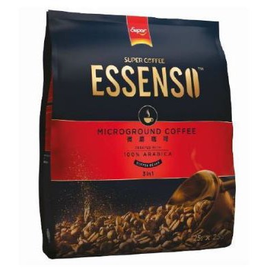 เอสเซนโซ่-กาแฟไมโครกราวด์-กาแฟสำเร็จรูป-แพ็คละ25ซอง-ยกแพ็ค-essenso-3in1-arabika-micro-ground-coffee-22g-25bag-pack