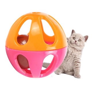ลูกบอลกระดิ่งพลาสติก แบบกลวง ของเล่นสําหรับสัตว์เลี้ยง แมว