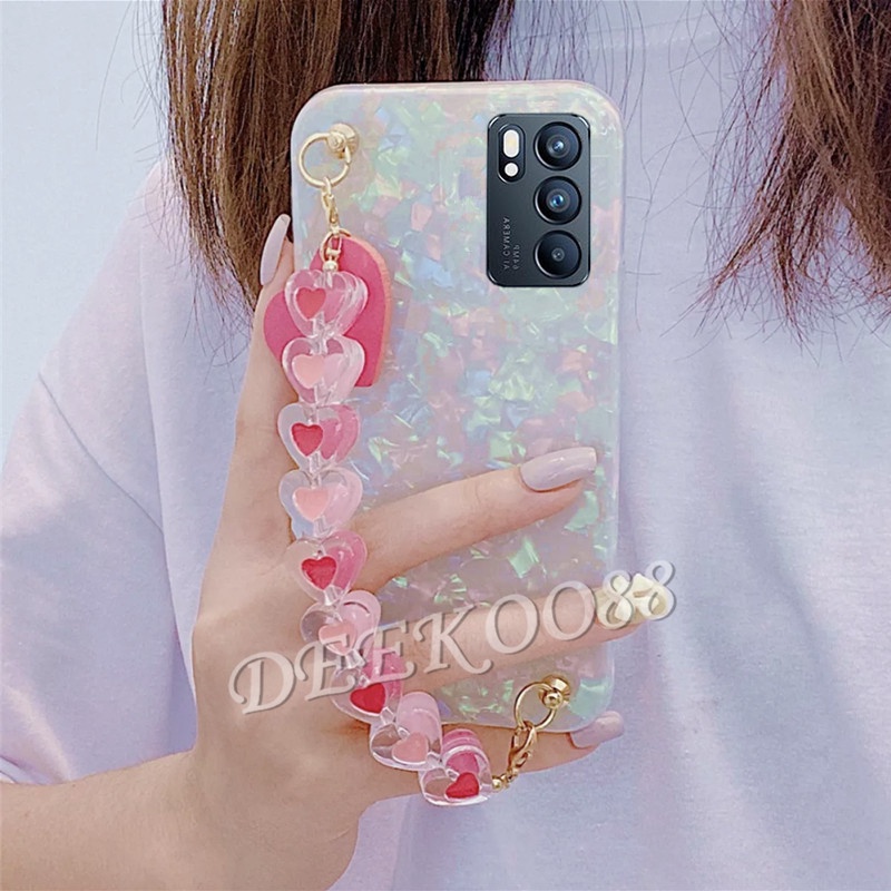 เคส-oppo-reno6-z-reno5-marvel-edition-reno4-z-pro-5g-4g-phone-cell-case-with-love-chain-luxury-bling-glitter-softcase-lovely-shell-pattern-back-cover-เคสโทรศัพท์-reno-6-6z-6pro-5-5pro-4z-4pro-handphon