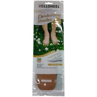 แผ่นรองเท้า deodorizing HELLOHEEL สีน้ำตาล แผ่นรองเท้า deodorizing HELLOHEEL น้ำตาล ลดกลิ่นอับชื้นให้กับรองเท้าคัทชู ลำล