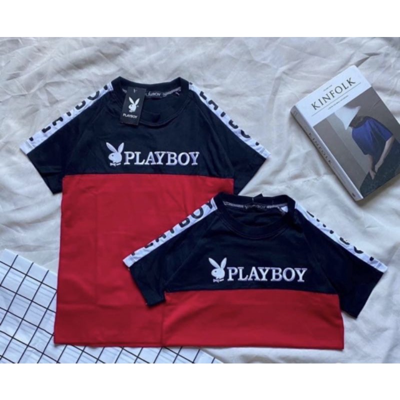 พร้อมส่ง-เสื้อยืดเพลบอย-เสื้อเพลบอย-playboy-เสื้อยืดงานปัก-ป้ายห้อย