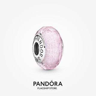 Pandora จี้ชิมเมอร์ สีชมพู Murano charm