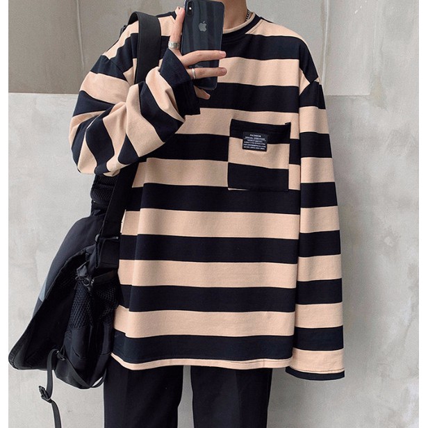 ready-stock-plus-size-long-sleeved-striped-t-shirt-korean-casual-loose-tops-harajuku-personality-womens-clothes