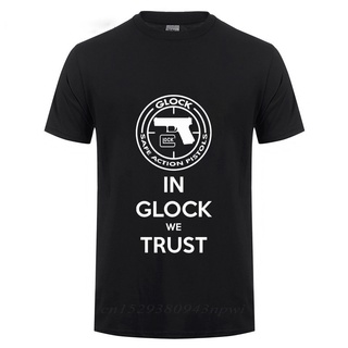 เสื้อยืดแขนสั้นลําลอง คอกลม ผ้าฝ้าย พิมพ์ลายโลโก้ Glock Handgun USA แฟชั่นฤดูร้อน สําหรับผู้ชายS-5XL