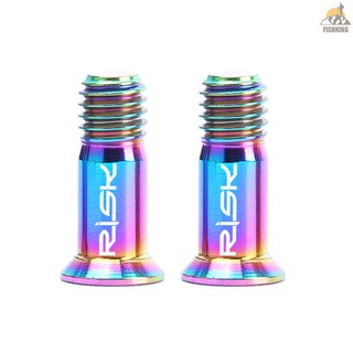feiki risk อุปกรณ์สกรูไทเทเนียมสําหรับล้อหลังรถจักรยาน mtb road bolt m 5x14 . 2 มม. 2 ชิ้น