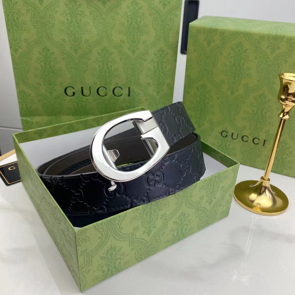 ของแท้-100-เข็มขัด-gucci-leather-belt-original-หนังแท