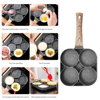 ♛❇▤Omelet Frying Pan Nonstick Four-Hole Frying Pot Pan Thickened Omelet Non-Stick Kitchen Cooking Breakfast Maker