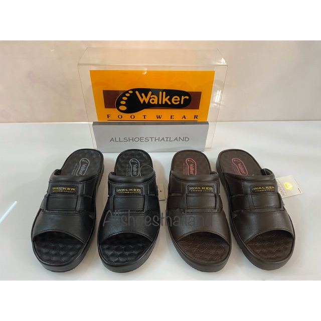 รองเท้าหนังแท้-walker-no-1338แบบสวม-พื้นยางดิบ-ทนทาน