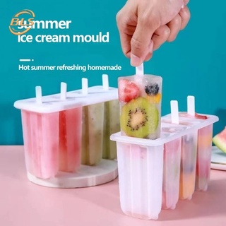 แม่พิมพ์ไอศกรีม โยเกิร์ต ไอศกรีม พลาสติก เกรดอาหาร พร้อมฝาปิด ฤดูร้อน DIY 4 ชิ้น