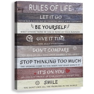 โปสเตอร์ผ้าใบ ลาย Rules Of Life สําหรับตกแต่งผนังบ้าน ห้องนอน ออฟฟิศ