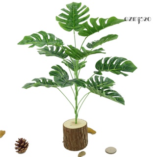 AG 12 Heads Green Artificial Monstera Leaves Plant Wedding Party Table Home Decor