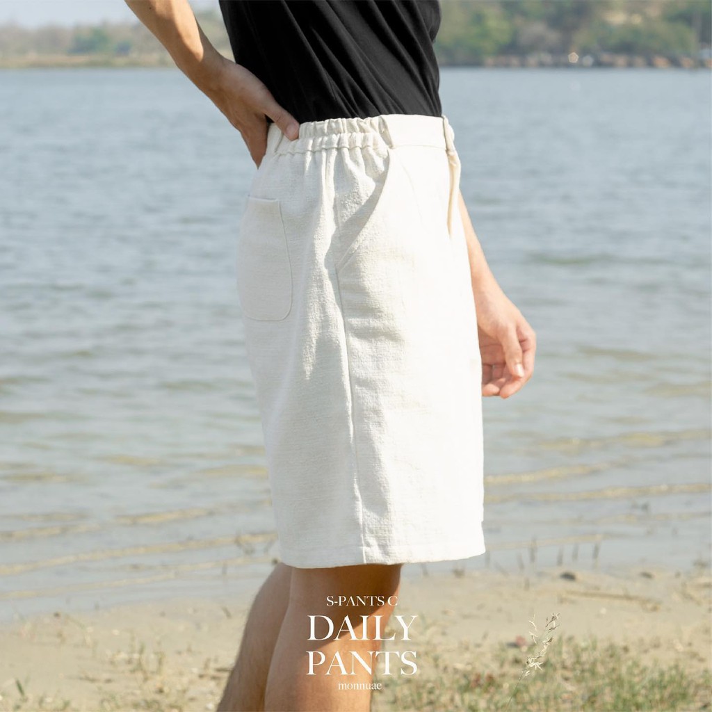 ภาพสินค้ากางเกงขาสั้น Daily Pants สีออฟไวท์ (Off White) 𝑏𝑦 𝑚𝑜𝑛𝑛𝑢𝑎𝑒 จากร้าน monlypronpimon บน Shopee ภาพที่ 3