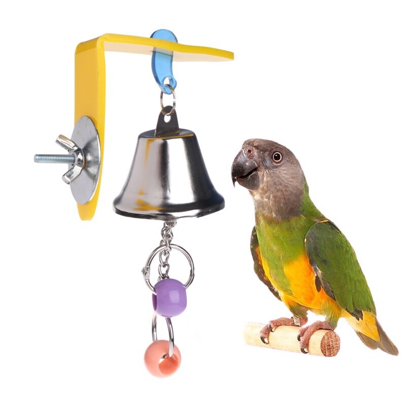 parrot-bell-toys-birds-ที่ติดกรงนกแก้วสีเหลือง