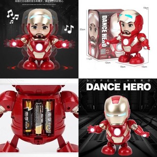 หุ่นยนต์ไอร่อนแมนเต้นได้  Marvel Iron Man Dancing Light Robot หุ่นยนต์เต้นได้ ของเล่นเด็ก