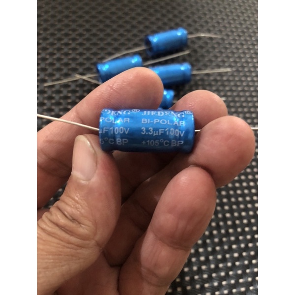 3-3uf-100v-capacitor-ตัวเก็บประจุ-ลำโพงแหลม-ตัวเก็บประจุแบ่งความถี่-ตัวเก็บประจุ