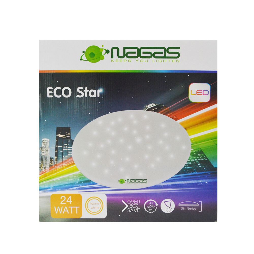 ceiling-lamp-ceiling-lamp-led-eco-star-24w-warmwhite-nagas-plastic-modern-white-16-inches-interior-lamp-light-bulb-โคมไฟ