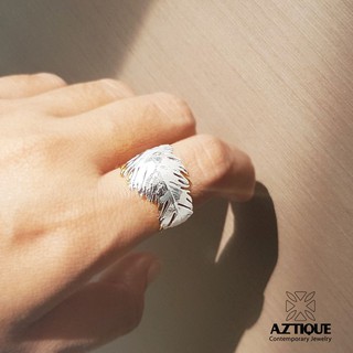 ส่งฟรี[เหลือ 430.-เก็บโค้ดหน้าร้าน] Aztique แหวน ขนนก Feather Ring Handmade Adjustable Ring Jewelry Gifts sa แหวนเงินแท้