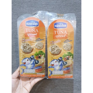 นอติลุส ทูน่าสเปรดพร้อมแครกเกอร์ 85 กรัม x 4 ชุด Nautilus tuna spread with crackers 85 grams x 4 sets