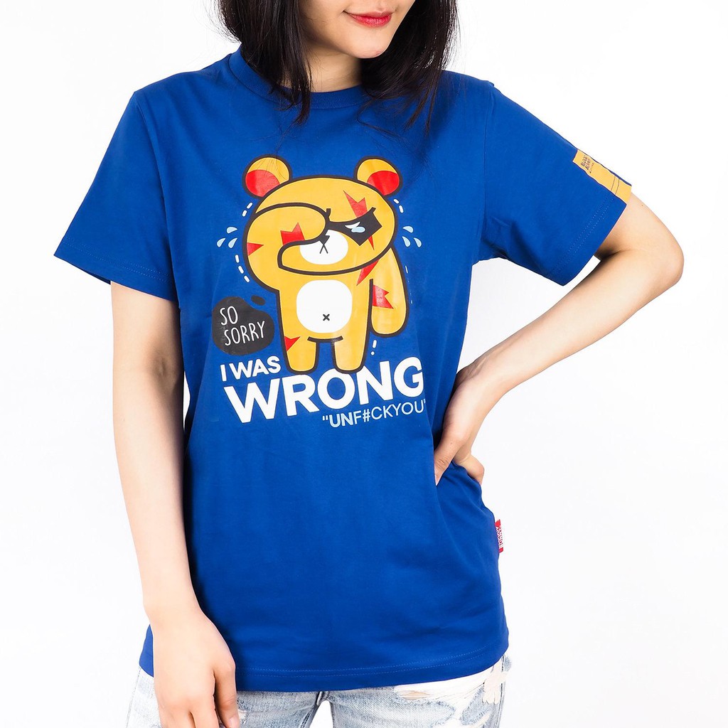 เสื้อยืด-t-shirt-ลาย-serious-kuma-wrong-blue