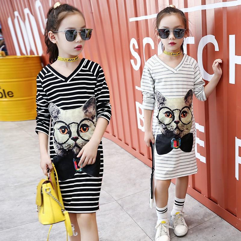 ชุดเจ้าหญิง เสื้อผ้าเด็กผู้หญิง เสื้อผ้าเด็ก Cotton stripe Kids Clothing