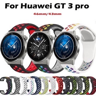 สายนาฬิกาข้อมือ ซิลิโคน สไตล์สปอร์ต สำหรับ Huawei watch GT 3 Pro ขนาด 43 มม. 46 มม.