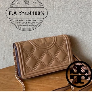 F.A ว่าแท้100% Tory burch แท้  217 Fleming soft wallet crossbody BAG กระเป๋าสะพายข้างผู้หญิง กระเป๋าโซ่หนังแกะ ของแท้จาก