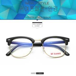 Fashion M korea แว่นตากรองแสงสีฟ้า D 754 สีดำด้านตัดทอง ถนอมสายตา