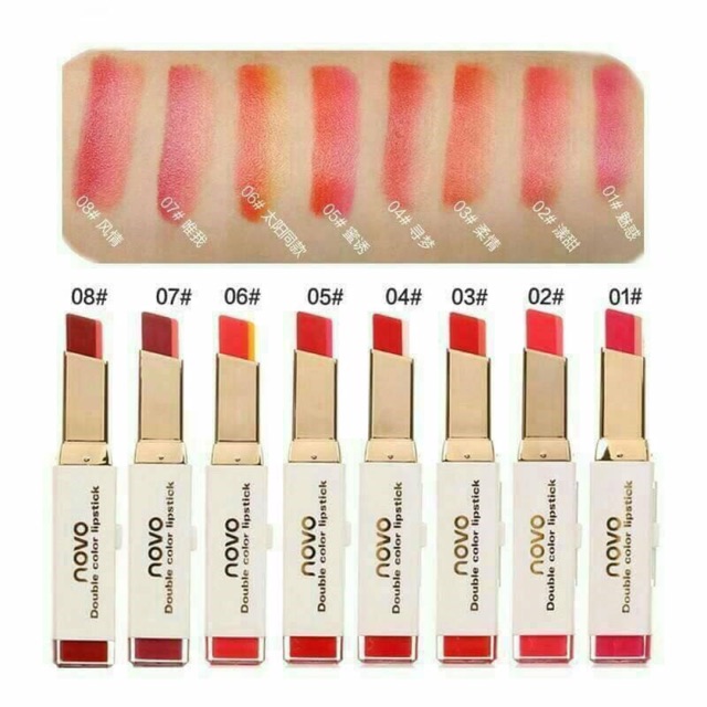 ครบเบอร์ขายดีอับดับ-1-novo-color-lipstick-colors-ลิป-2-โทน-ลิป-2-โทน-เทรนด์ใหม่ล่าสุด-จากเกาหลี-ลิปแนวใหม่