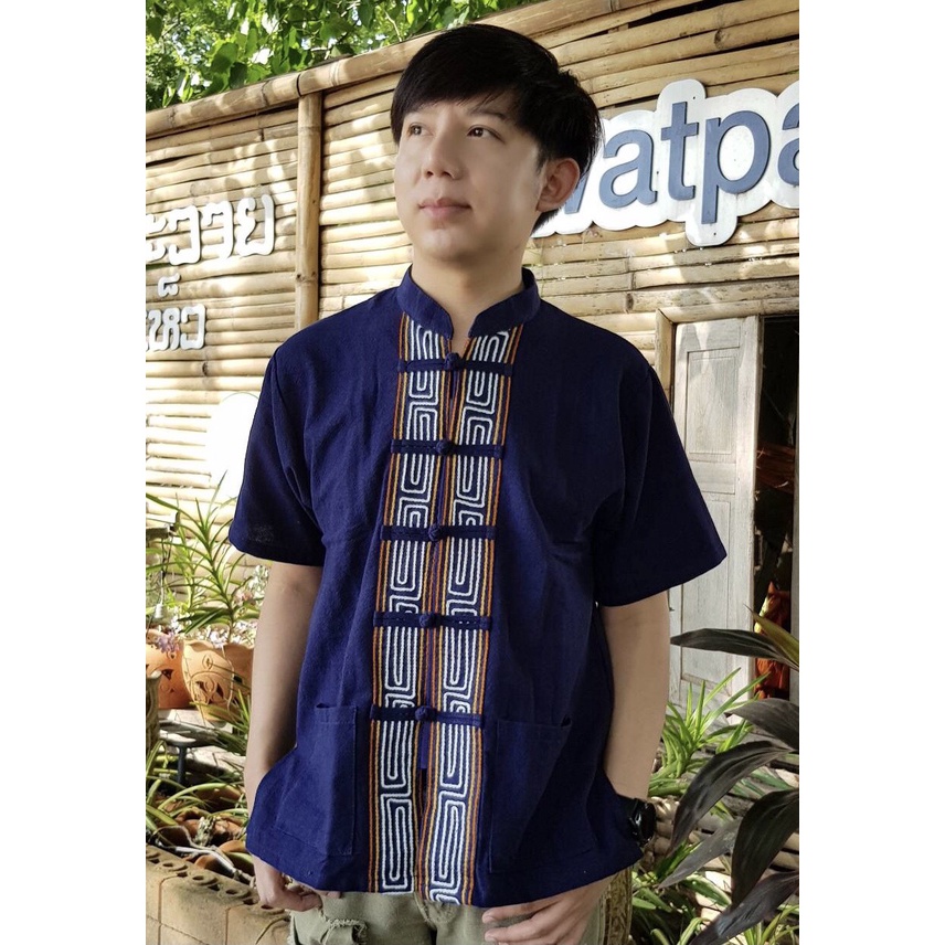 ภาพหน้าปกสินค้าเสื้อพื้นเมืองชายแต่งเชือก แต่งลายด้วยเชือก จากร้าน piyachat1194 บน Shopee