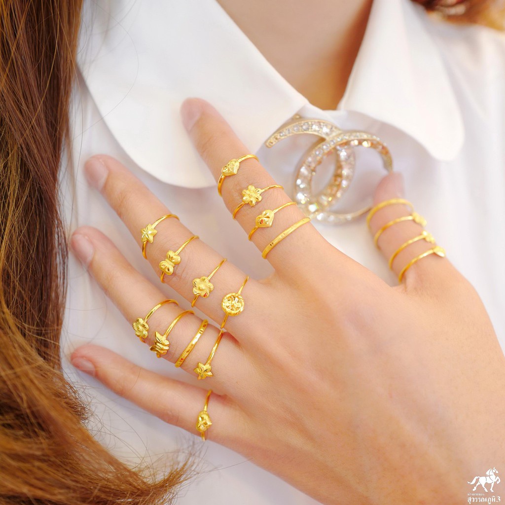 ภาพสินค้าแหวนทองคำแท้ 0.4 กรัม(ขายส่ง) คละลาย ทองแท้ 96.5% ขายได้ จำนำได้ มีใบรับประกัน แหวนทอง แหวนทองคำแท้ จากร้าน swpgold บน Shopee ภาพที่ 3