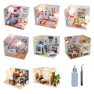 สินค้า พร้อมส่งทุกรุ่น✨ บ้านตุ๊กตา DIY House มีฝาครอบกันฝุ่น