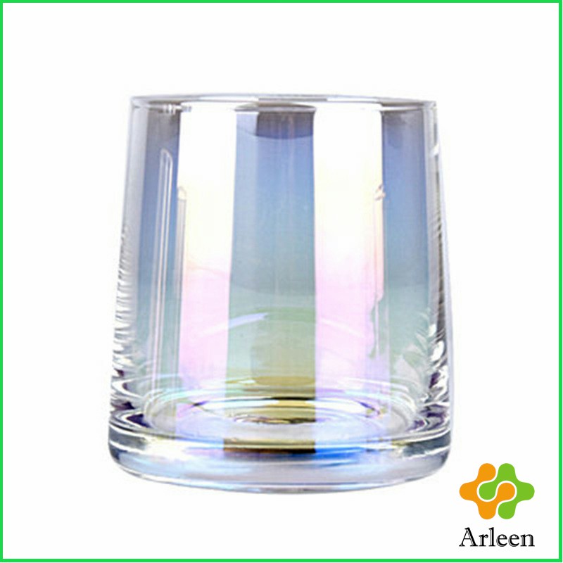 arleen-ถ้วยแก้ว-สั้นสีโฮโลแกรม-แก้วสีรุ้ง-พร้อมส่ง-ของขวัญวันเกิด-glass-cup