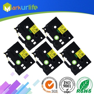 5 Packs Black on Yellow 11.7mm HSe-631 Combo Heat Shrink Tube Set Compatible Brother P-touch Label HS631 HS-631 HSE631