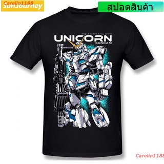 Carelin1188 2022 ใหม่เสื้อยืดลําลองสําหรับผู้ชายผ้าฝ้ายแขนสั้นคอลูกเรือวินเทจลาย Unicorn Gundam Japan sale