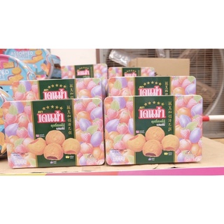 Denma Cookie เดนม่า สอดไส้รสผลไม้ คุกกี้ธัญพืช คุกกี้บิสกิต 380g.แบบกล่องเหล็ก