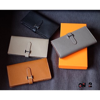 เช็คก่อนสั่ง กระเป๋าสตางค์หนังแท้ 100% Hermes wallet ใส่โทรศัพท์ได้ ลดราคาสุดๆ ส่งฟรี EMS