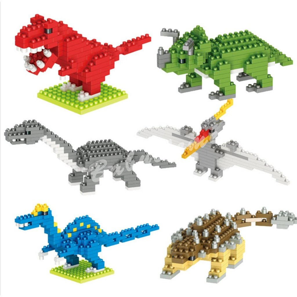 บล็อคตัวต่อนาโน-รูปไดโนเสาร์-tyrannosaurus-rex-velociraptor-diy-ของเล่นสําหรับเด็ก