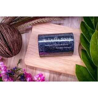 สบู่ สบู่ใยบวบผสมถ่านไม้ไผ่ & น้ำผึ้ง Bamboo Charcoal & Honey Luffa Soap Bar