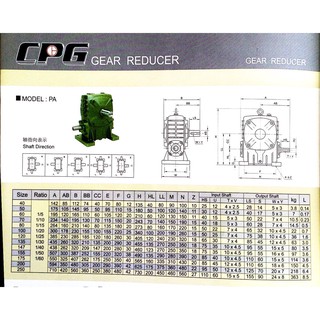 ภาพขนาดย่อของภาพหน้าปกสินค้าเกียร์ทดรอบ PA12( 50) ใช้กับ 1/2HP **อัตราทด 1:10 - 1:60 จากร้าน krunkring.shop บน Shopee ภาพที่ 4