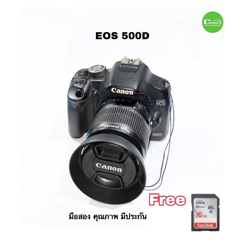 canon-500d-18-55mm-กล้อง-dslr-15-1mega-เมนูไทย-วีดีโอ-full-hd-จอใหญ่-3-มือสอง-usedสภาพดี-มีประกัน3เดือน-free-sd16gb