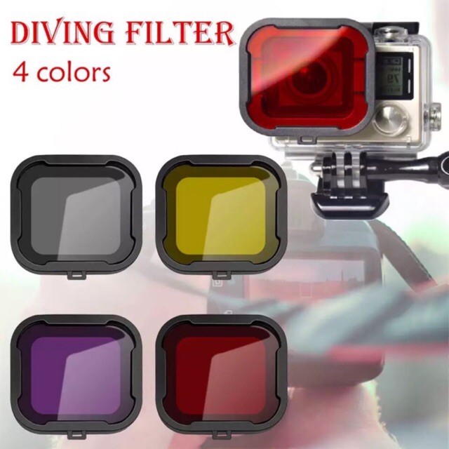 ภาพหน้าปกสินค้าColor GoPro 4 3 Filter แบบมีสี สำหรับกล้องโกโปร ฮีโร่ 3 3+ 4