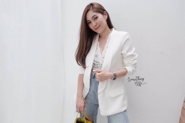 เสื้อคลุมคอปกกล้วยทรงหลวมพับแขนได้