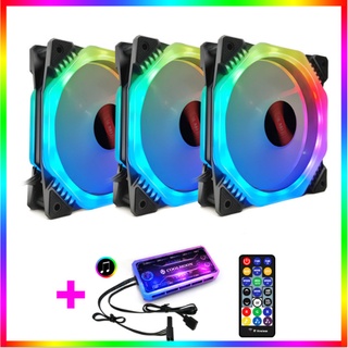 ชุดพัดลม ระบายความร้อน เคส RGB COOLMOON ARK II x3+สายไฟต่อบอร์ด สินค้าใหม่ ราคาสุดคุ้ม