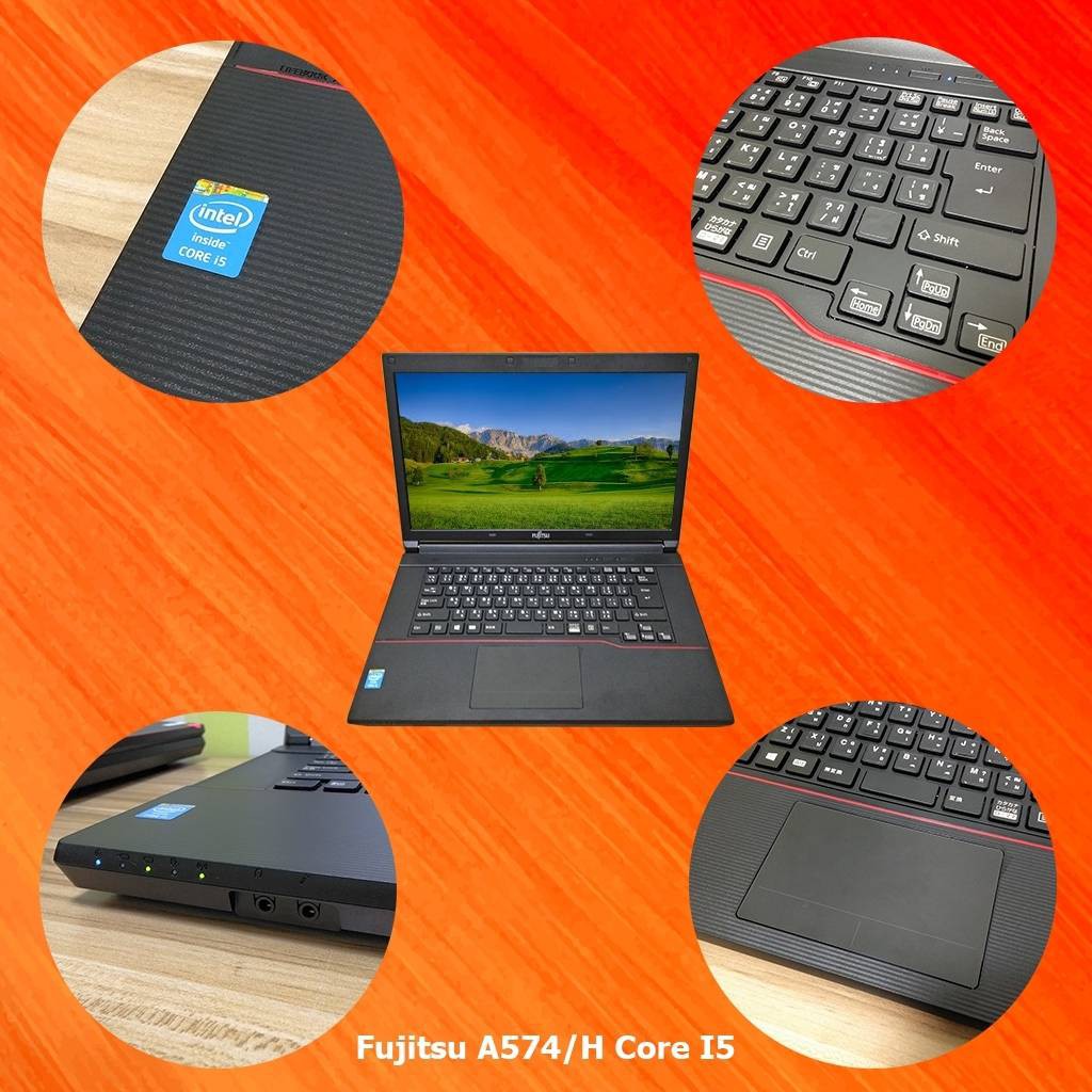 โน๊ตบุ๊คnotebook-fujitsu-a574-core-i5-gen4-ดูหนัง-ฟังเพลง-ทำงาน-เล่นเกมส์-rov-ได้-มีwifiในตัว-หน้าจอ15-6นิ้ว