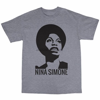 เสื้อยืด ผ้าฝ้าย 100% พิมพ์ลาย Nina Simone My Baby Just Cares For Me Feelin Goodสามารถปรับแต่งได้